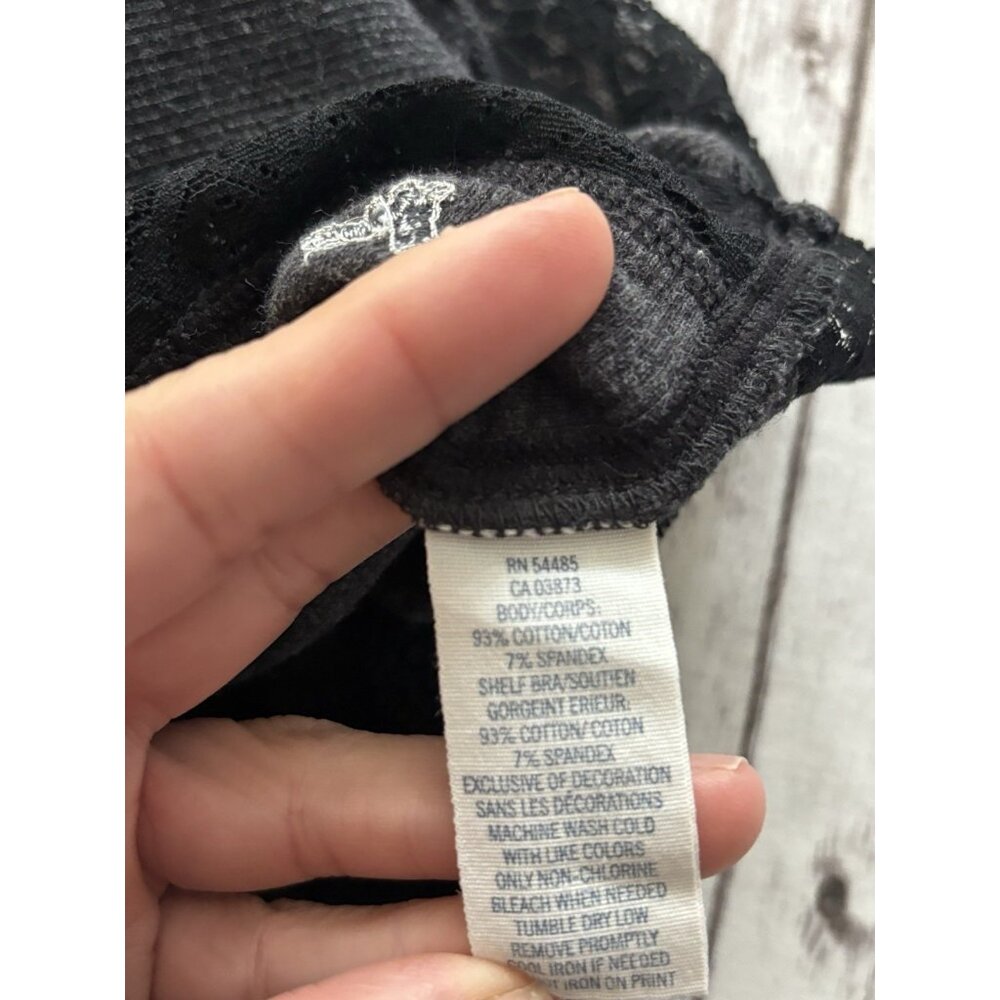 Y2k Dark Grey XS American Eagle Lace Tank  Cami Long Layering Shelf Bra - Picture 7 of 10